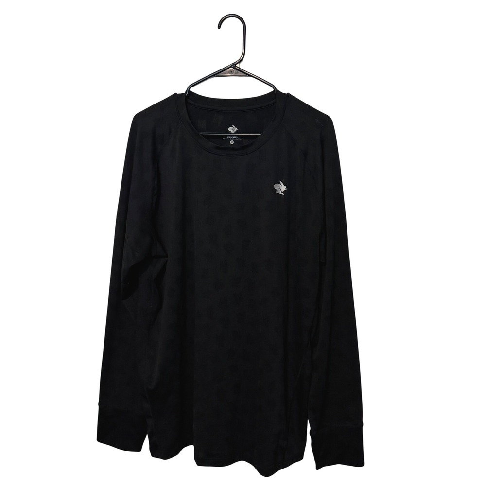 Rabbit Running Long Sleeve Shirt Mens XL Black Jacquard Mesh Performance Top
